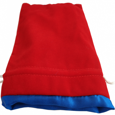 MDG Large Velvet Dice Bag: Red w/ Blue Satin