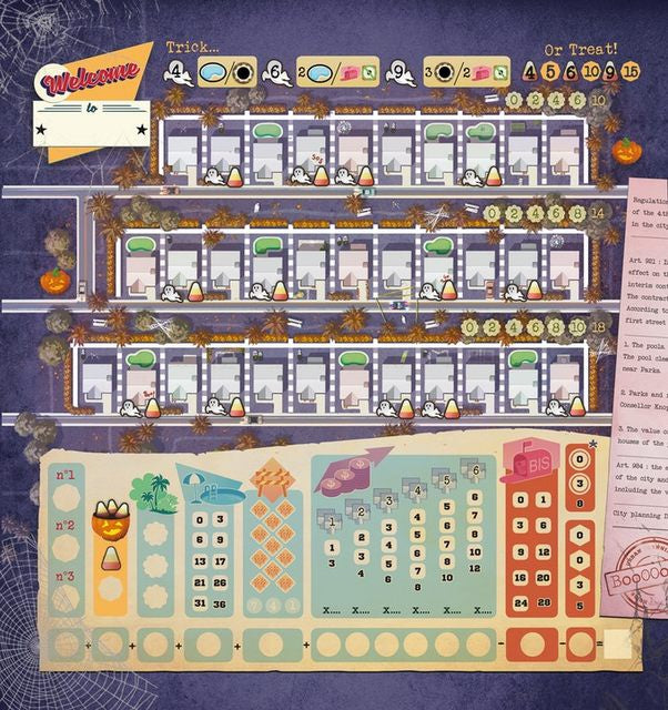 Welcome To... Halloween Thematic Neighborhood Score Sheets & City Plans