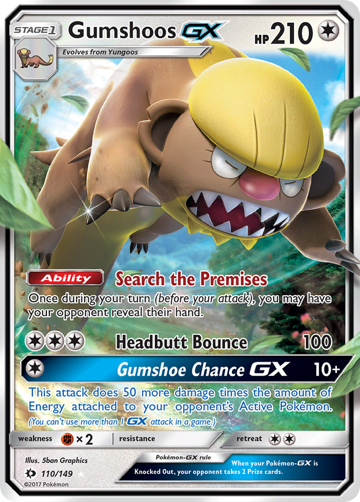 Gumshoos GX (110/149) [Sun & Moon: Base Set]