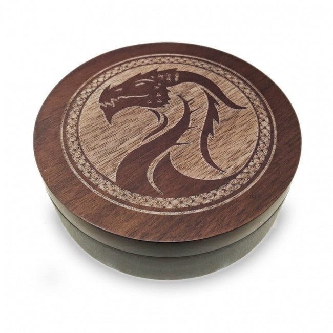 Dice Case Zebrawood Deluxe - Dragon