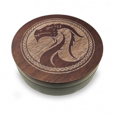 Dice Case Zebrawood Deluxe - Dragon