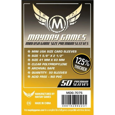 Mayday - Premium Mini USA Sleeves (Pack of 50) - 41 MM X 63 MM (Dark Yellow)