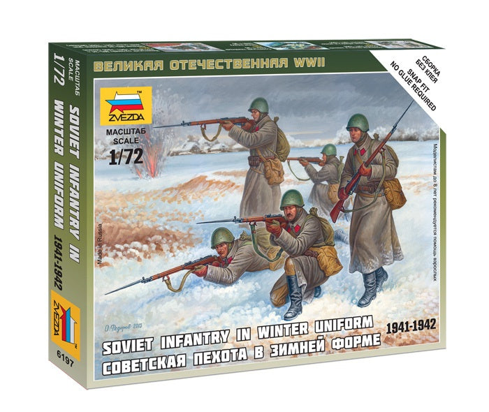 Zvezda 6197 1/72 Soviet Infantry (Winter Uniform) Plastic Model Kit
