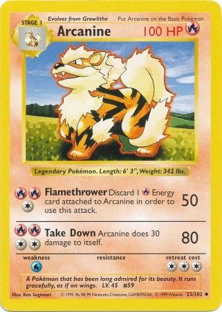 Arcanine (23/102) [Base Set Shadowless Unlimited]