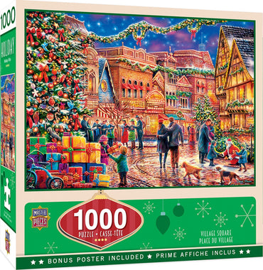 Masterpieces Puzzle Holiday Village Square Puzzle 1,000 pieces