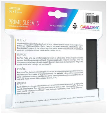 Gamegenic Prime Card Sleeves Black (66mm x 91mm) (100 Sleeves Per Pack)