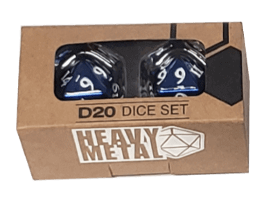 ULTRA PRO GAMING ACCESSORIES -Heavy Metal D20 2-Dice Set - Blue