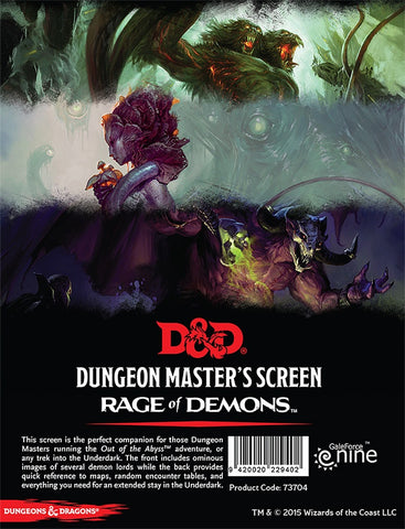 D&D Rage of Demons DM Screen
