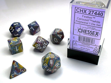 Chessex Polyhedral 7-Die Set Festive Carousel/White