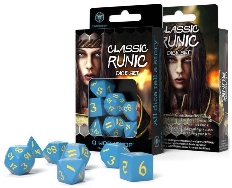 Classic Ruinc Dice Set - Blue and Yellow (set of 7)