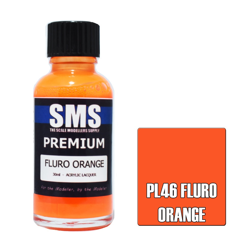 PL46 Premium Acrylic Lacquer FLURO ORANGE 30ml