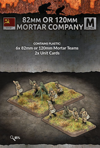 82mm or 120mm Mortar Company (6 teams)(Plastic)