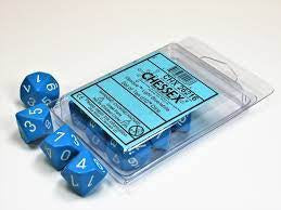 CHX Opaque Blue/White Set of ten d10s