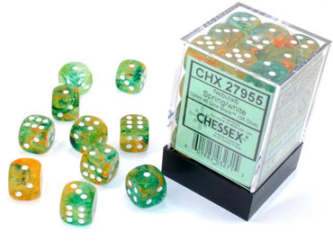 Chessex 12mm D6 Dice Block Nebula Spring/White w/ Luminary