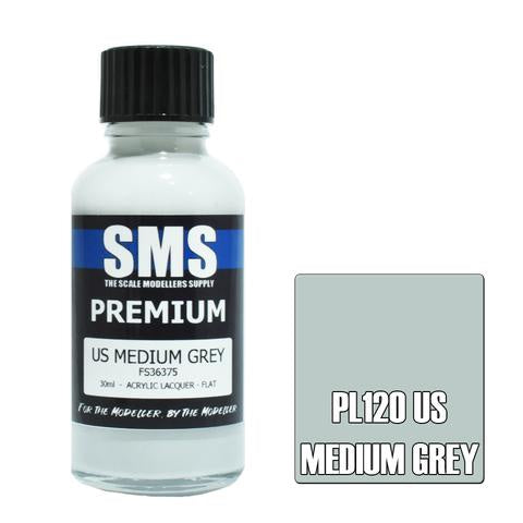 PL120 PREMIUM US Acrylic Lacquer MEDIUM GREY FS36375 30ML