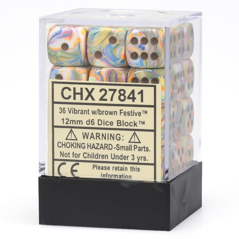 CHX 27841 Festive12mm d6 Vibrant/Brown Block (36)