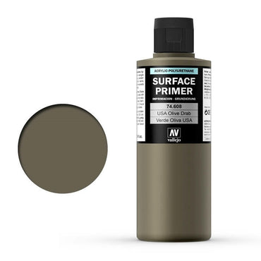 Vallejo Surface Primer Color US Olive Drab 200 ml [74608]