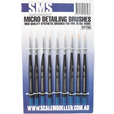 BSET04 Micro Detailing Brush Set (Synthetic) 9pc