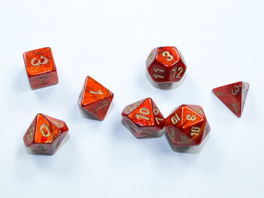 Chessex Scarab Mini-Polyhedral Scarlet /gold 7-Die Set