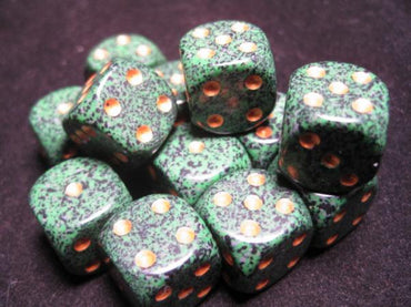 Chessex Dice Sets: Golden Recon Speckled 16mm d6 (12)
