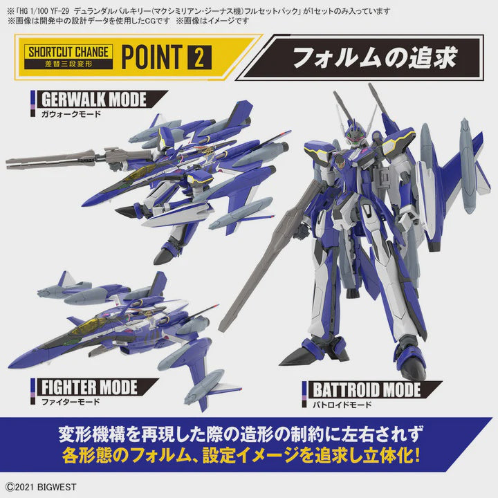 HG 1/100 YF-29 DURANDAL VALKYRIE (MAXIMILIAN JENIUS USE) FULL SET PACK