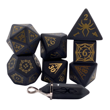 Level Up Dice - Gold Ionized Widow - Obsidian - Retailer Exclusive