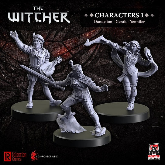 The Witcher Miniatures: Characters 1 - Geralt, Yennifer, Dandelion
