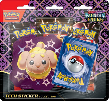 Pokemon Scarlet & Violet Paldean Fates Shiny Fidough Tech Sticker Blister