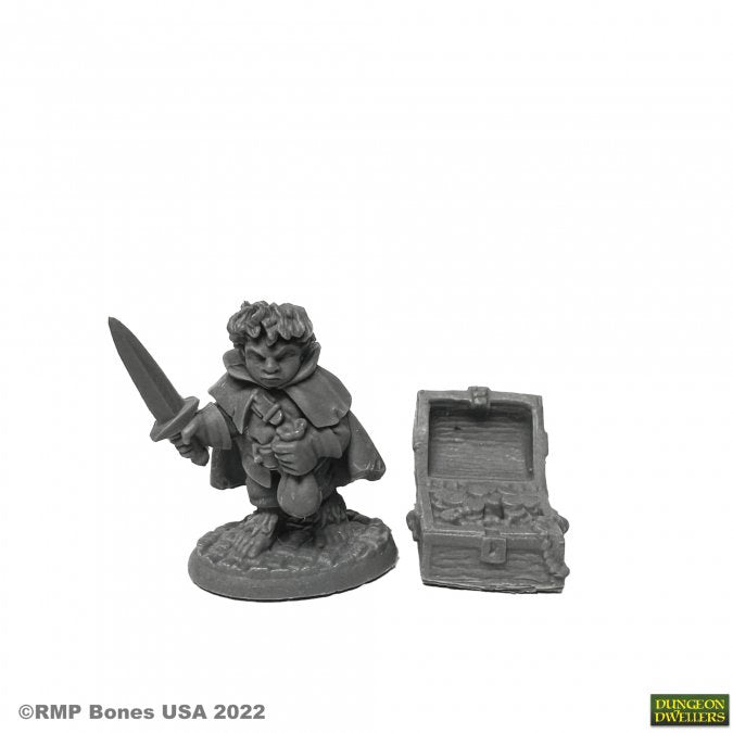 Reaper: Dungeon Dwellers: Stitch Thimbletoe, Halfling Thief (plastic)