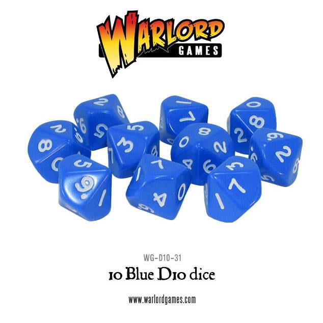 Warlord Games - 10 Blue D10 Dice