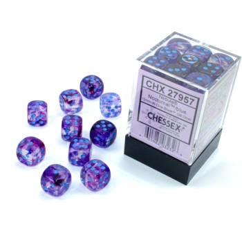 Chessex 12mm D6 Dice Block Nebula Nocturnal/Blue w/ Luminary