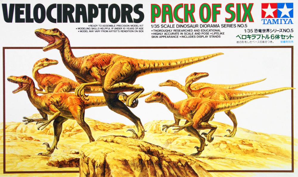 Tamiya 60105 Velociraptors Diorama Set Pack of Six 1/35 scale kit
