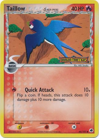 Taillow (66/101) (Delta Species) (Stamped) [EX: Dragon Frontiers]