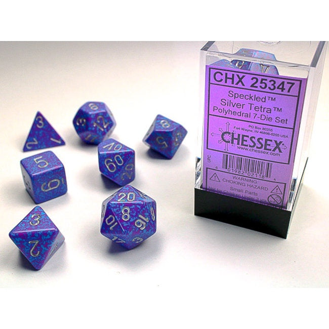 Chessex Polyhedral 7-Die Set Speckled Silver Tetra