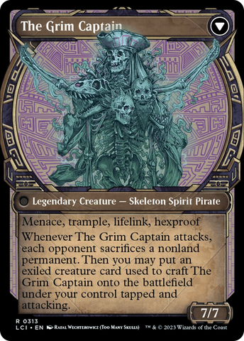 Throne of the Grim Captain // The Grim Captain (Showcase) [The Lost Caverns of Ixalan]