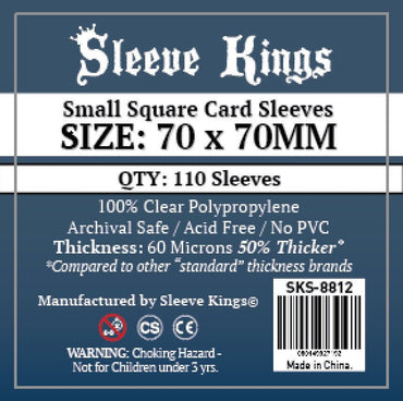 Sleeve Kings Board Game Sleeves Small Square (70mm x 70mm) (110 Sleeves Per Pack)