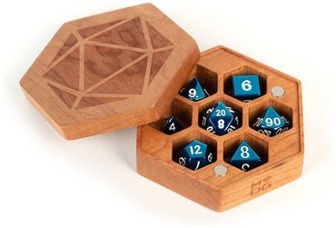 MDG Premium Wood Hexagon Dice Case - Cherry