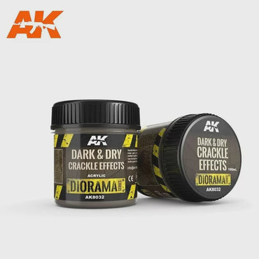 AK Interactive Dioramas - Dark & Dry Crackle Effects 100ml