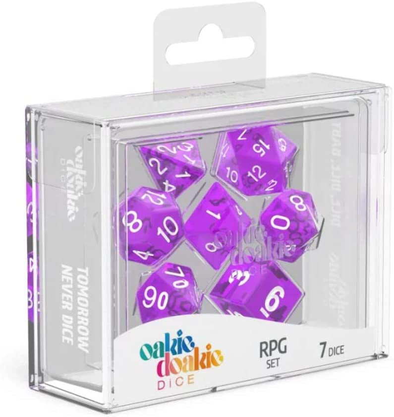 Oakie Doakie Dice RPG Set Translucent - Purple (7)