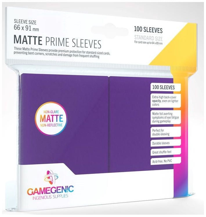 Gamegenic Matt Prime Card Sleeves Purple (66mm x 91mm) (100 Sleeves Per Pack)