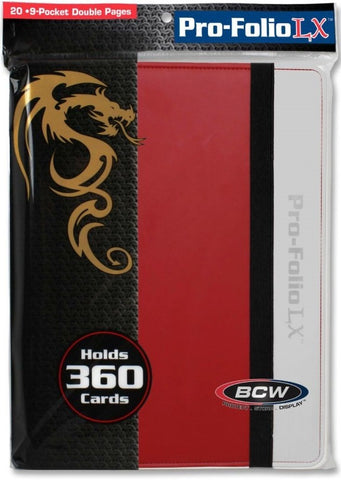 BCW Pro Folio LX Binder 9 Pocket Red-White