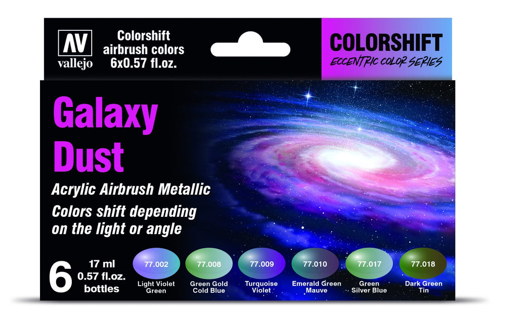 Vallejo 77092 Eccentric Colorshift Galaxy Dust (6 Colour Set) Acrylic Airbrush Paint