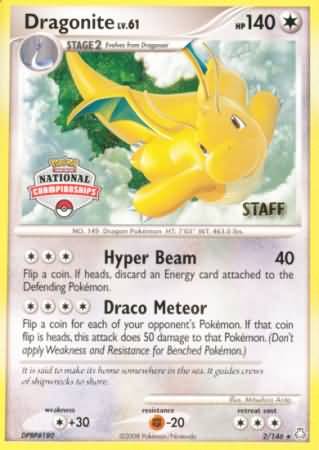 Dragonite (2/146) (National Championship Staff) [Diamond & Pearl: Legends Awakened]