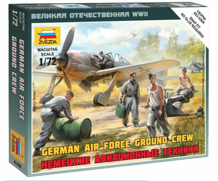 Zvezda 6188 1/72 German airforce ground crew Plastic Model Kit