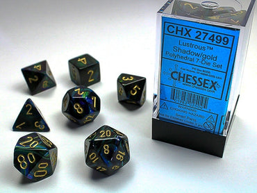 Chessex Polyhedral 7-Die Set Lustrous Shadow/Gold