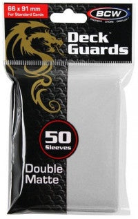 BCW Deck Protectors Standard Matte White (66mm x 91mm) (50 Sleeves Per Pack)