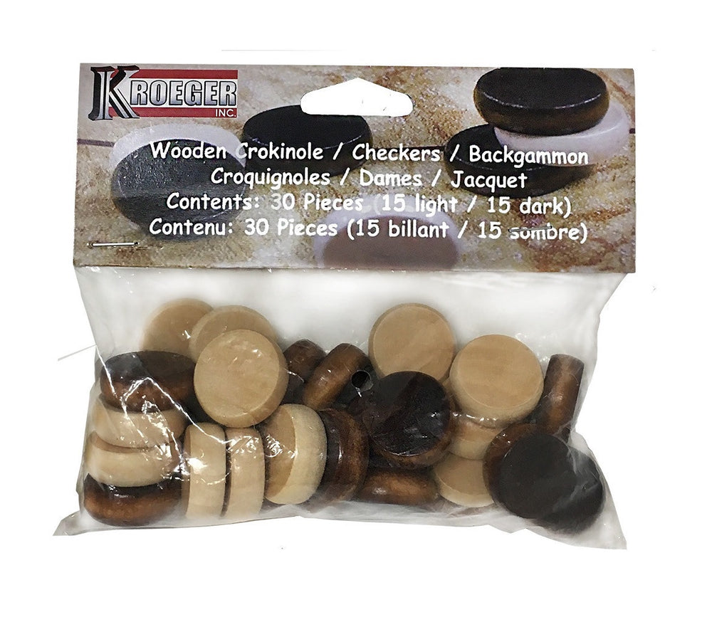 30 pc Crokinole Checkers Backgammon