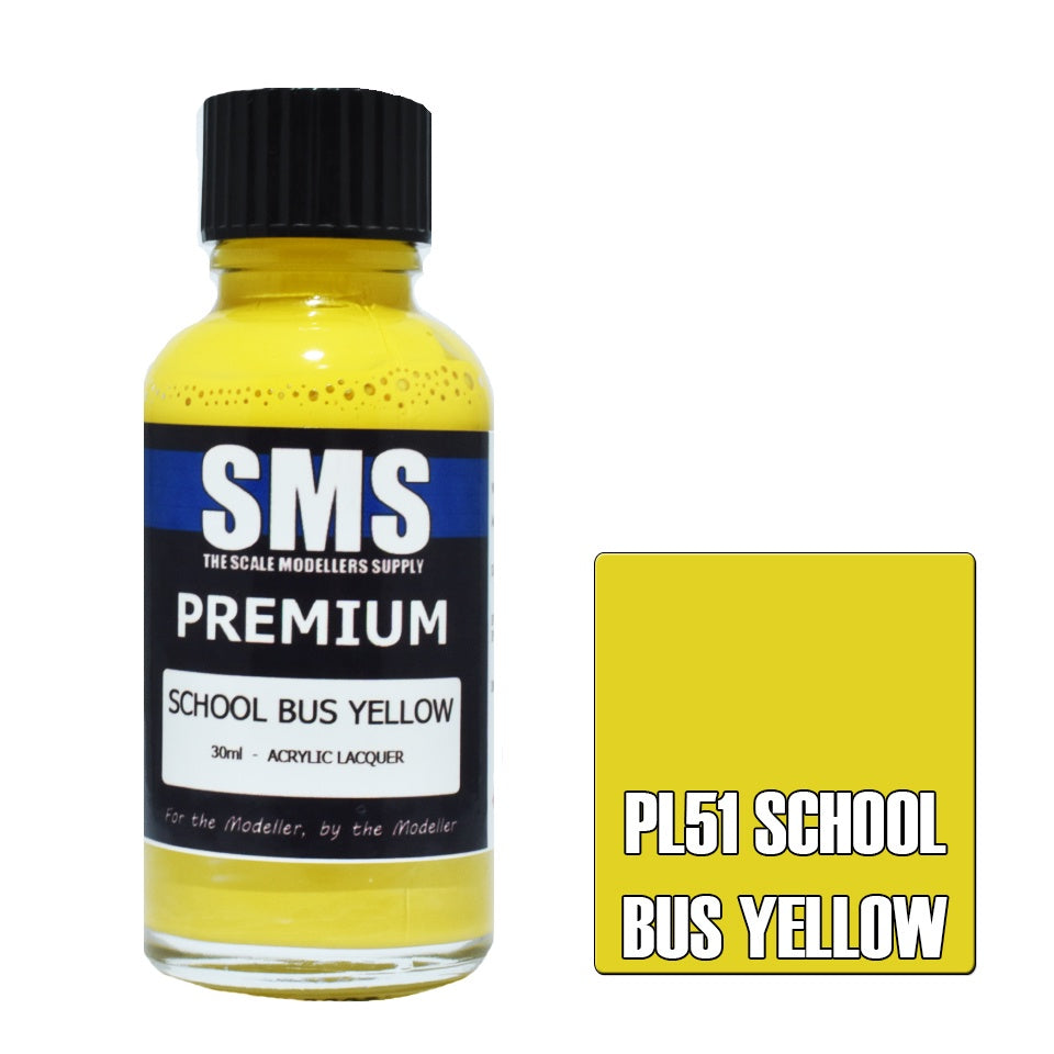 PL51 Premium Acrylic Lacquer SCHOOL BUS YELLOW 30ml