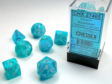 Chessex Polyhedral 7-Die Set Ghostly Glow Pink/Silver