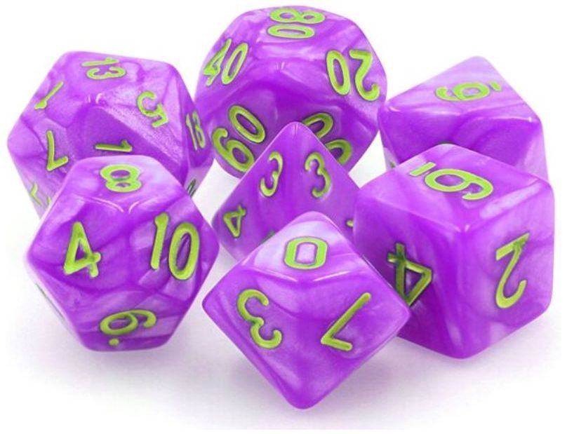 TMG RPG Dice - Mana Miasama Purple Pearl Opaque 16mm (set of 7)